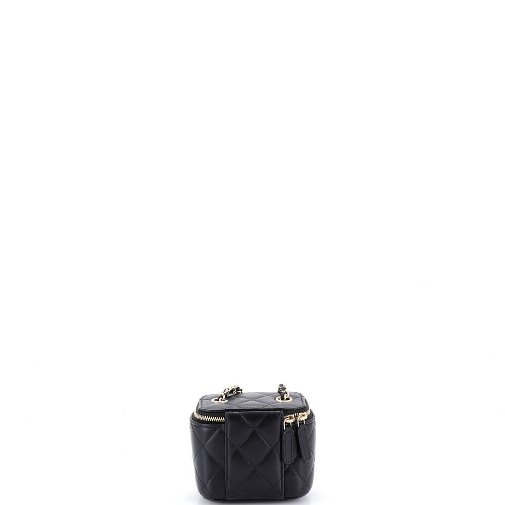Chanel Mini Camellia Bow Vanity Case with Chain Quilted Lambskin - Picture 3 of 7